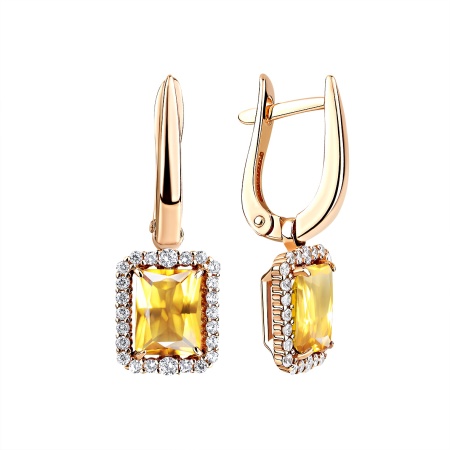 Купить оптом серьги из серебра с цитринами и фианитами 2320111959л от Krasnoe