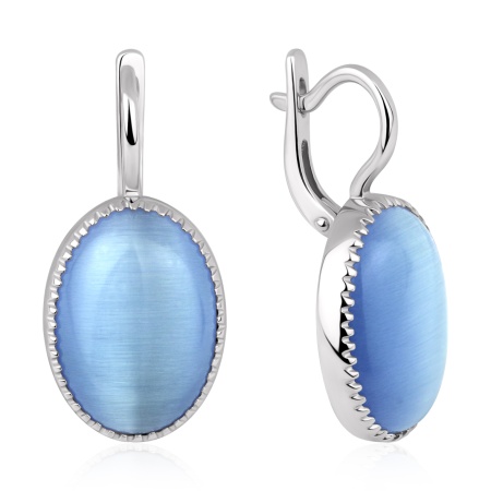 Купить оптом серьги из серебра с кошачий глазами 2340266364-70 от Krasnoe