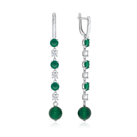 Оптом серьги из серебра с агатами и фианитами 2340391511-60 цена от Krasnoe Купить оптом серьги из серебра с агатами и фианитами 2340391511-60 от Krasnoe