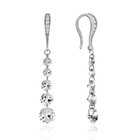 Купить оптом серьги из серебра с фианитами 2340200604 от Krasnoe