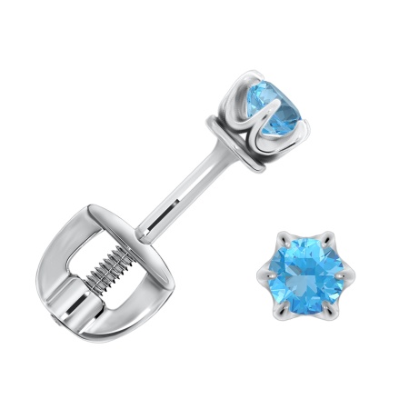 Купить оптом пусеты из серебра с топазами П340070230-73 от Krasnoe