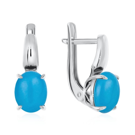 Купить оптом серьги из серебра с бирюзой 2340310045-1 от Krasnoe
