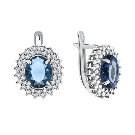 Купить оптом серьги из серебра с кварцем и фианитами 2340180145л-76 от Krasnoe