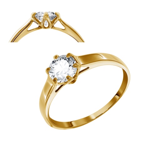 Купить оптом кольцо из серебра с фианитом 1320200262 от Krasnoe