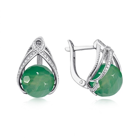 Купить оптом серьги из серебра с агатами и фианитами 2340391996-60 от Krasnoe