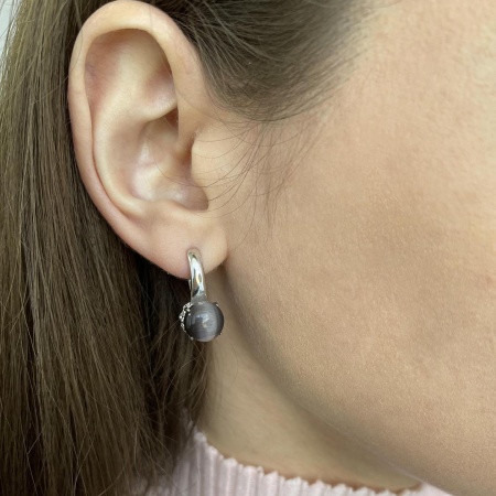 Купить оптом серьги из серебра с кошачий глазами 2340261263-21 от Krasnoe