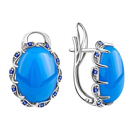 Купить оптом серьги из серебра с агатами и ситаллами 2340395114л-70 от Krasnoe