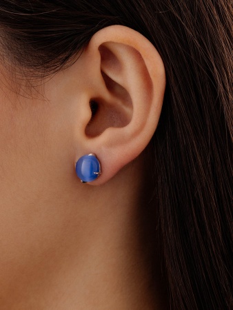 Купить оптом пусеты из серебра с кошачий глазами 2340265946-70 от Krasnoe