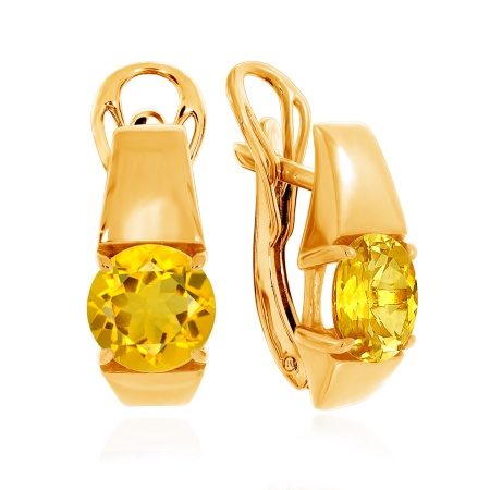 Купить оптом серьги из серебра с цитринами 2320111118 от Krasnoe