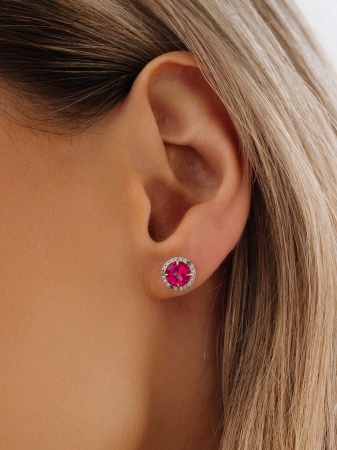 Купить оптом пусеты из серебра с топазами и фианитами 2340071972л-30 от Krasnoe