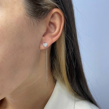 Купить оптом серьги из серебра с фианитами 2340201629л-9-3 от Krasnoe