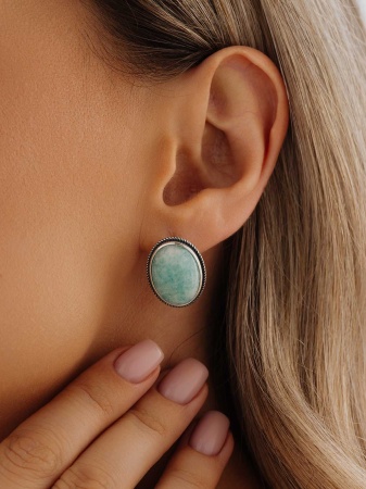 Купить оптом серьги из серебра с амазонитами 2310376357 от Krasnoe