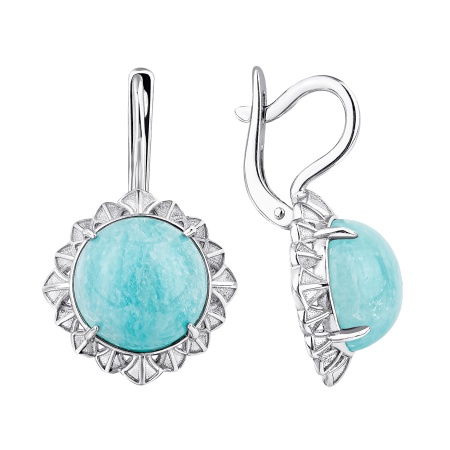 Купить оптом серьги из серебра с амазонитами 2340375111 от Krasnoe