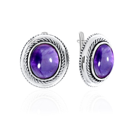 Купить оптом серьги из серебра с натуральными корундами 2310220933-90 от Krasnoe