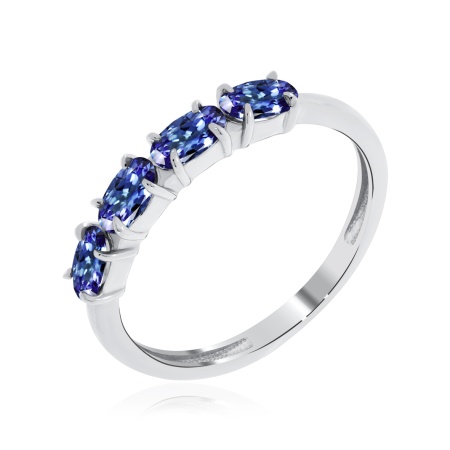 Купить оптом кольцо из серебра с танзанитами 1340961164 от Krasnoe