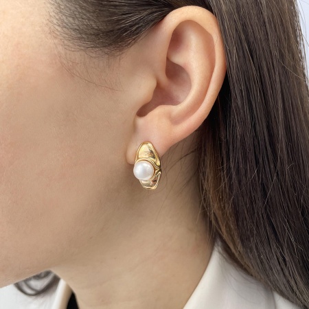 Купить оптом серьги из серебра с жемчугами 2320050836 от Krasnoe