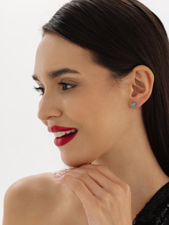 Купить оптом пусеты из серебра с турмалин синт.ами 2340085887-1-78 от Krasnoe