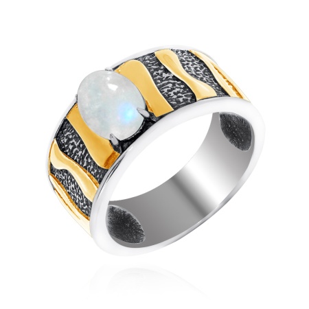 Купить оптом кольцо из серебра с лунным камнем 1317931758 от Krasnoe