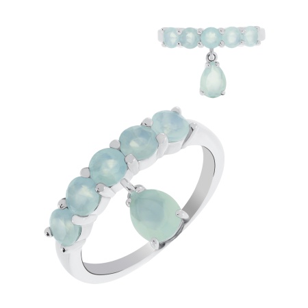 Купить оптом кольцо из серебра с агатами 1340391712-79 от Krasnoe