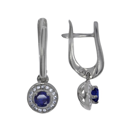 Купить оптом серьги из серебра с ситаллами и фианитами 2340880105-82 от Krasnoe