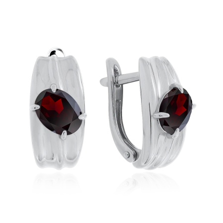 Купить оптом серьги из серебра с гранатами 2340151671 от Krasnoe