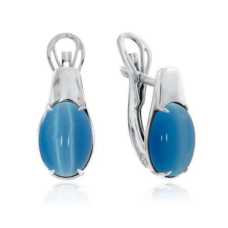 Купить оптом серьги из серебра с имитацией кошачьего глаза 2340260991-70 от Krasnoe