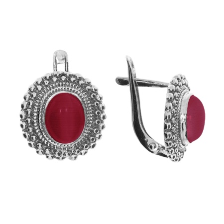 Купить оптом серьги из серебра с кораллами 2340282003 от Krasnoe