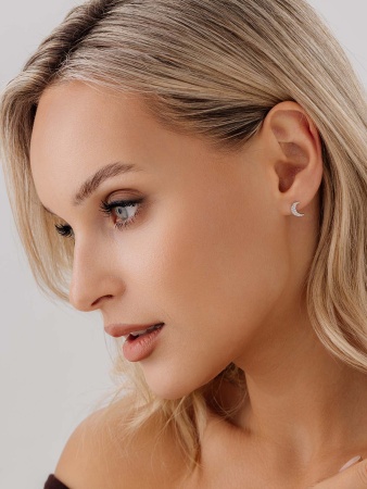 Купить оптом пусеты из серебра с фианитами 2340205516л от Krasnoe