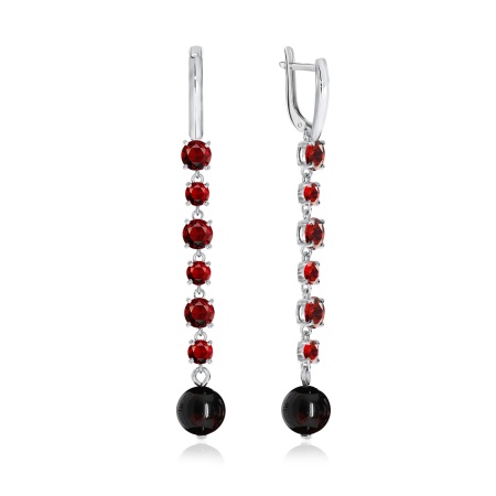 Купить оптом серьги из серебра с гранатами 2340151511 от Krasnoe
