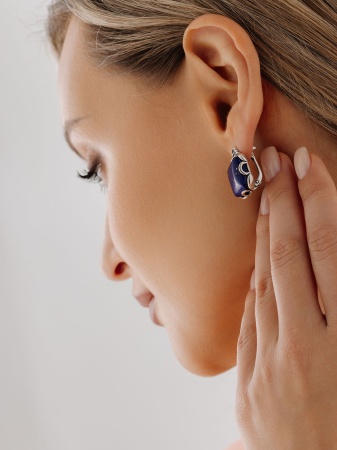 Купить оптом серьги из серебра с лазуритами 2310470976 от Krasnoe
