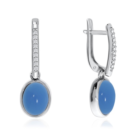 Купить оптом серьги из серебра с агатами и фианитами 2340390368л-70 от Krasnoe