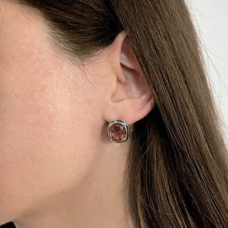 Купить оптом серьги из серебра с кристалл ювелирныйами 2340290029-98 от Krasnoe