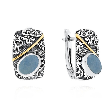 Купить оптом серьги из серебра с виоланами 2317В01367 от Krasnoe