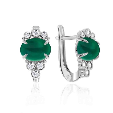 Купить оптом серьги из серебра с агатами и фианитами 2340390971л-60 от Krasnoe