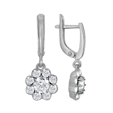 Купить оптом серьги из серебра с фианитами 3207013212 от Krasnoe