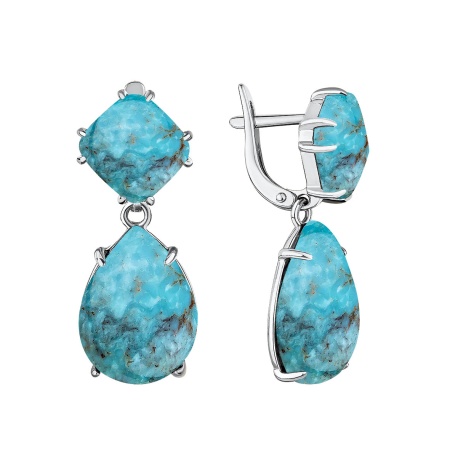 Купить оптом серьги из серебра с бирюзой 2340311983 от Krasnoe