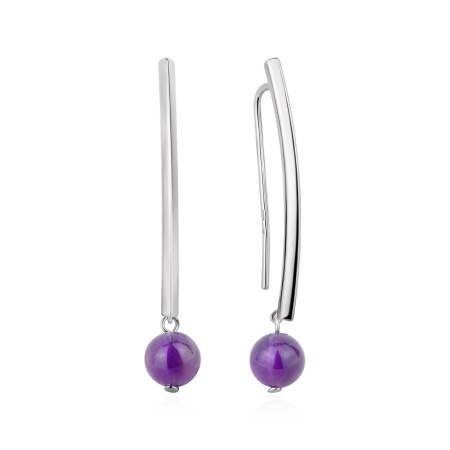 Купить оптом серьги из серебра с аметистами 2340065441 от Krasnoe