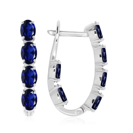 Купить оптом серьги из серебра с натуральными корундами 2340161182-80 от Krasnoe