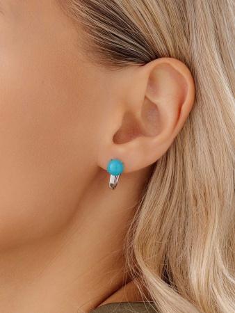 Купить оптом серьги из серебра с бирюзой 2340311862 от Krasnoe