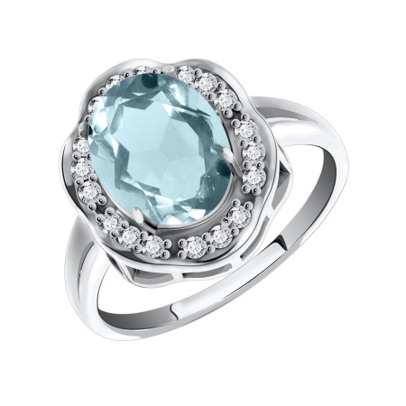 Купить оптом кольцо из серебра с кристалл ювелирныйом 1340290141-7 от Krasnoe