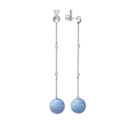 Купить оптом пусеты из серебра с агатами и фианитами 2340390851л-84 от Krasnoe