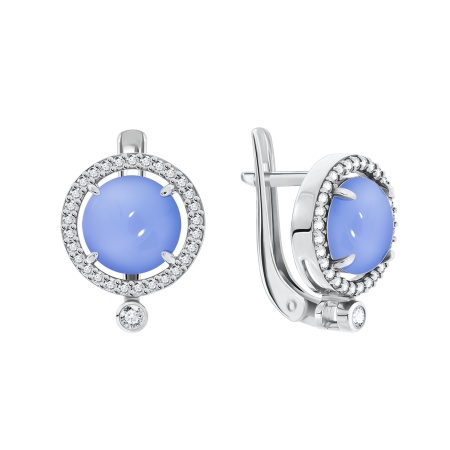 Купить оптом серьги из серебра с халцедонами и фианитами 2340600343л-71 от Krasnoe