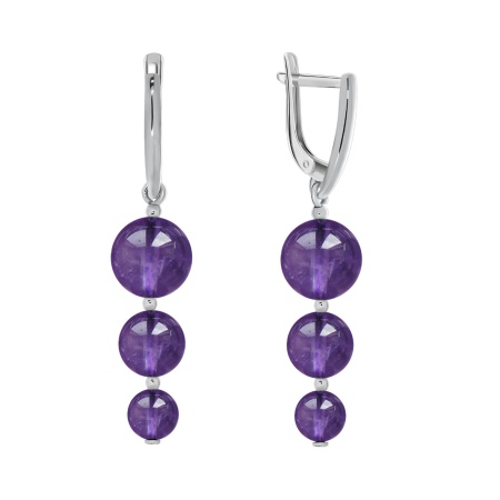 Купить оптом серьги из серебра с аметистами 2340060310-1 от Krasnoe