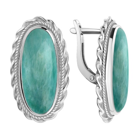 Купить оптом серьги из серебра с амазонитами 2340375132 от Krasnoe