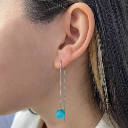 Купить оптом серьги из серебра с агатами 2340390710-6-77 от Krasnoe