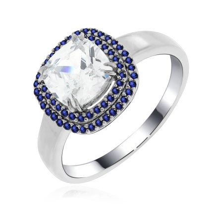 Купить оптом кольцо из серебра с фианитом и ситаллами 1340201562л-82 от Krasnoe