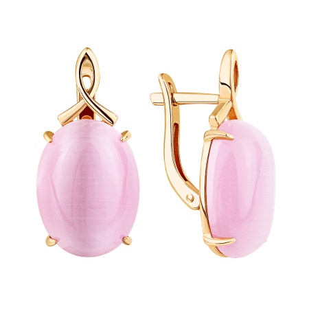 Купить оптом серьги из серебра с кошачий глазами 2320265136-30 от Krasnoe