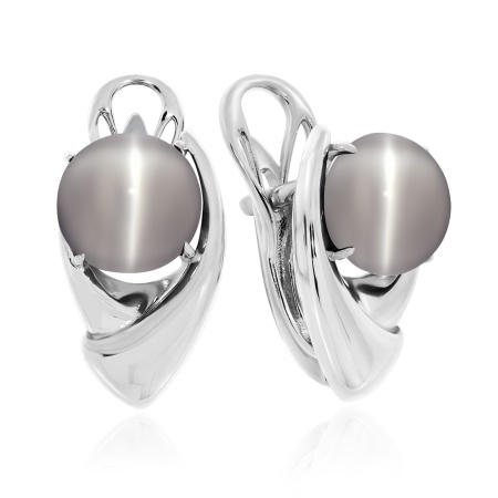 Купить оптом серьги из серебра с кошачий глазами 2340262360-21 от Krasnoe