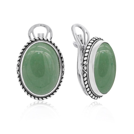 Купить оптом серьги из серебра с нефритами 2310350969 от Krasnoe