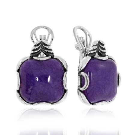 Купить оптом серьги из серебра с чароитами 2310460976 от Krasnoe